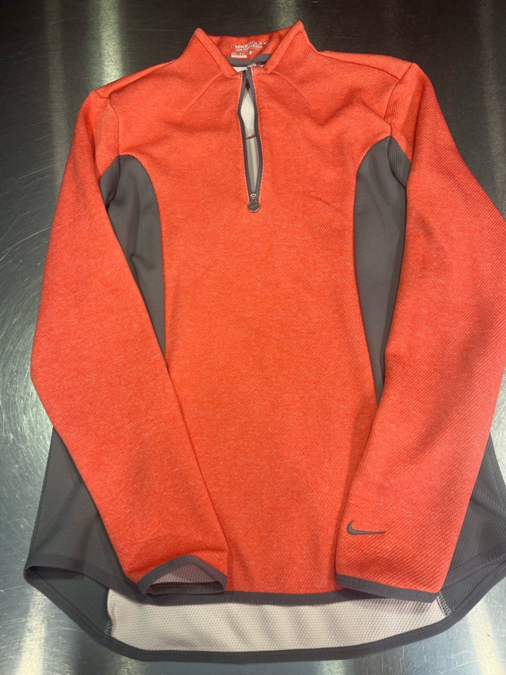 Nike Golf Red-Orange Dri-FIT Zip Front Pullover